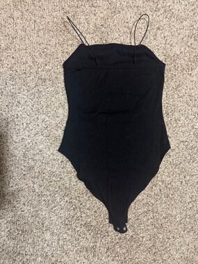 wild fable Black Spaghetti-Strap One-Piece Bodysuit - #30